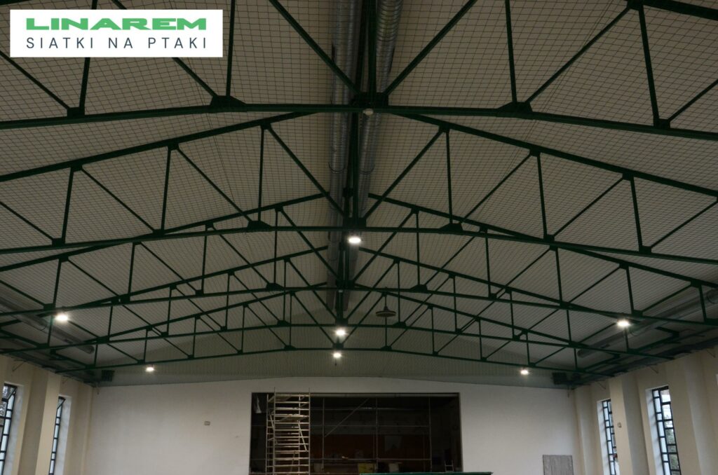 pilkochwyt bochnia montaz, zabezpieczenie hali siatka, siatka przeciw ptakom poddasze